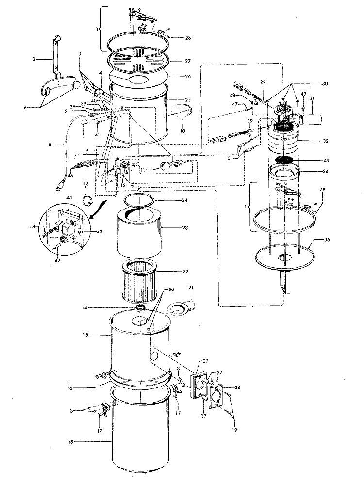MAINHOUSING, MOTOR ASSEMBLY Diagram and Parts List for S5569011  Hoover Upright Vacuum