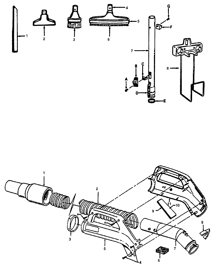 POWEREDNOZZLE Diagram and Parts List for S5651---  Hoover Upright Vacuum
