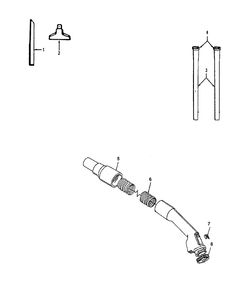 HOSE, CLEANINGTOOLS Diagram and Parts List for S5655---  Hoover Upright Vacuum