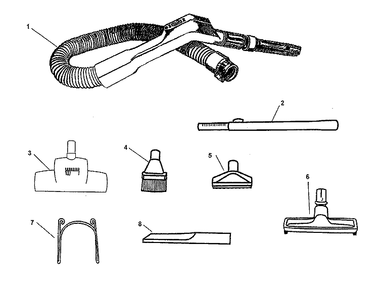 HOSE, CLEANINGTOOLS Diagram and Parts List for S5678---  Hoover Upright Vacuum