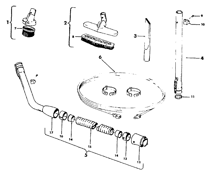 CLEANINGTOOLS Diagram and Parts List for S7053---  Hoover Upright Vacuum