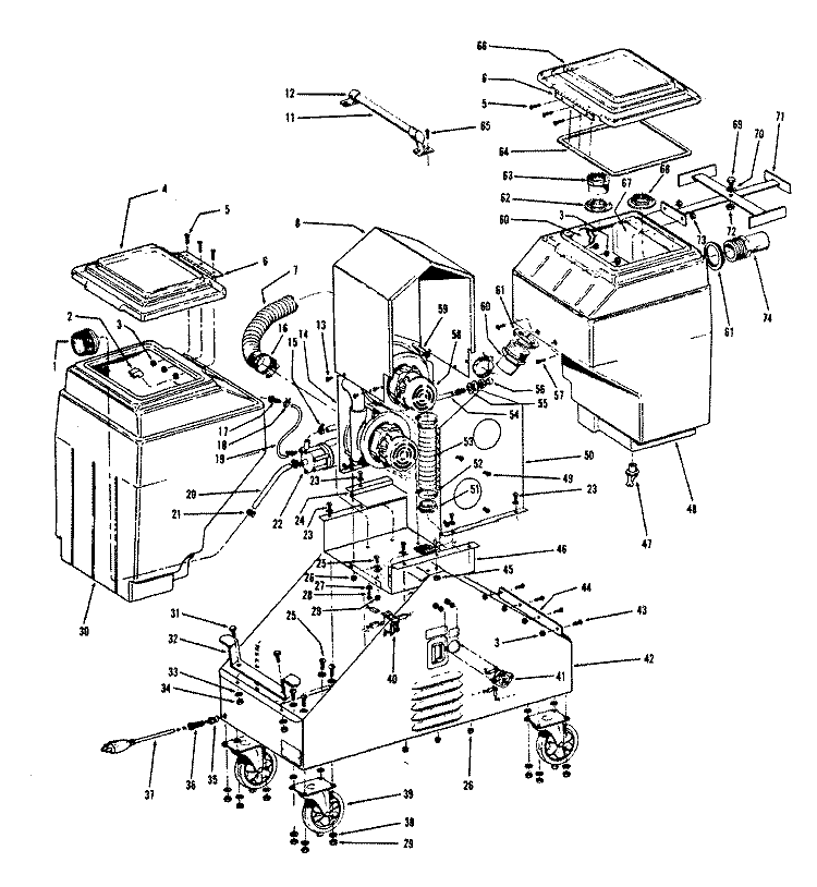 MOTOR ASSEMBLY, MAINASSEMBLY Diagram and Parts List for SG005001  Hoover Upright Vacuum