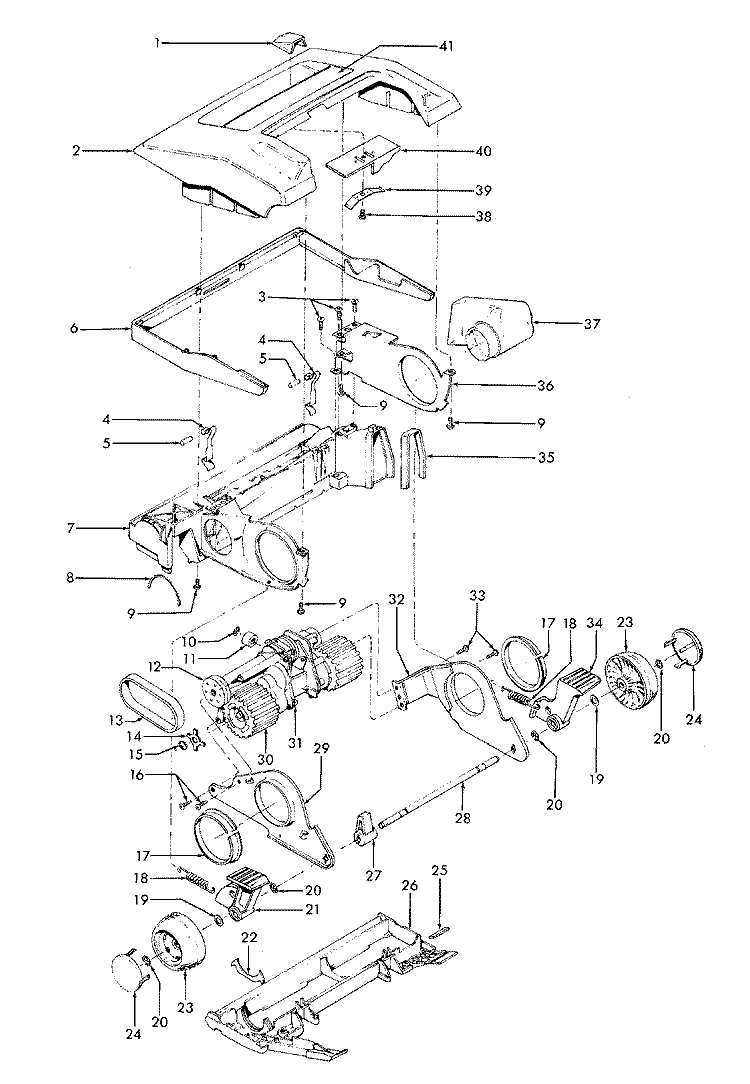 MAINBODY, HOOD Diagram and Parts List for U3331---  Hoover Upright Vacuum