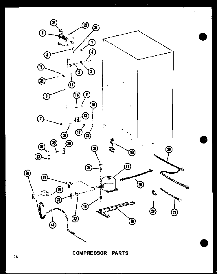 Compressor Parts Diagram and Parts List for SRI519D-P73900-19W  Amana Refrigerator