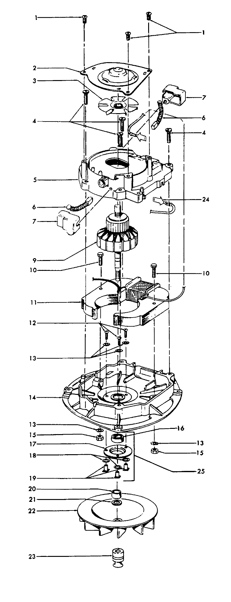 MOTOR ASSEMBLY Diagram and Parts List for U4493021  Hoover Upright Vacuum