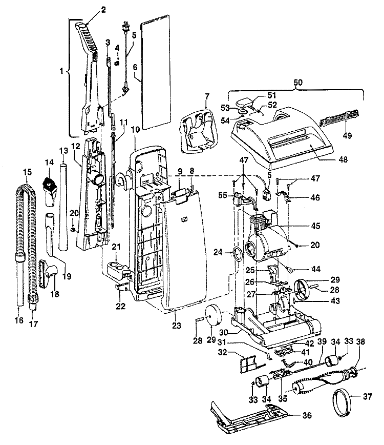 MAINBODY Diagram and Parts List for U5209916  Hoover Upright Vacuum