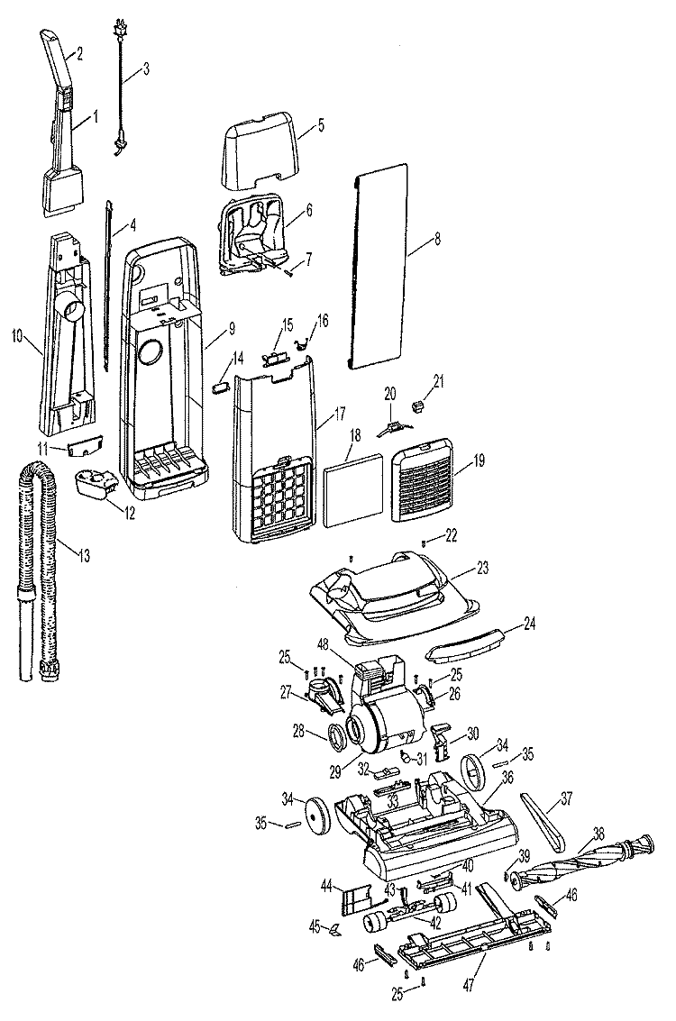 CLEANING TOOLS Diagram and Parts List for U5255916  Hoover Upright Vacuum