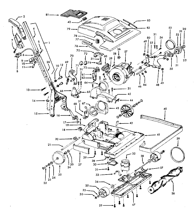 HANDLE, MAINBODY, HOOD Diagram and Parts List for U7071040  Hoover Range Hood