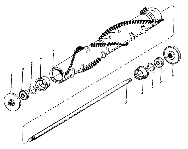 AGITATOR Diagram and Parts List for U7071103  Hoover Upright Vacuum