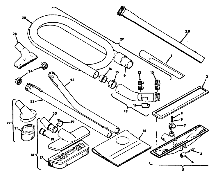 CLEANINGTOOLS Diagram and Parts List for U7097---  Hoover Upright Vacuum