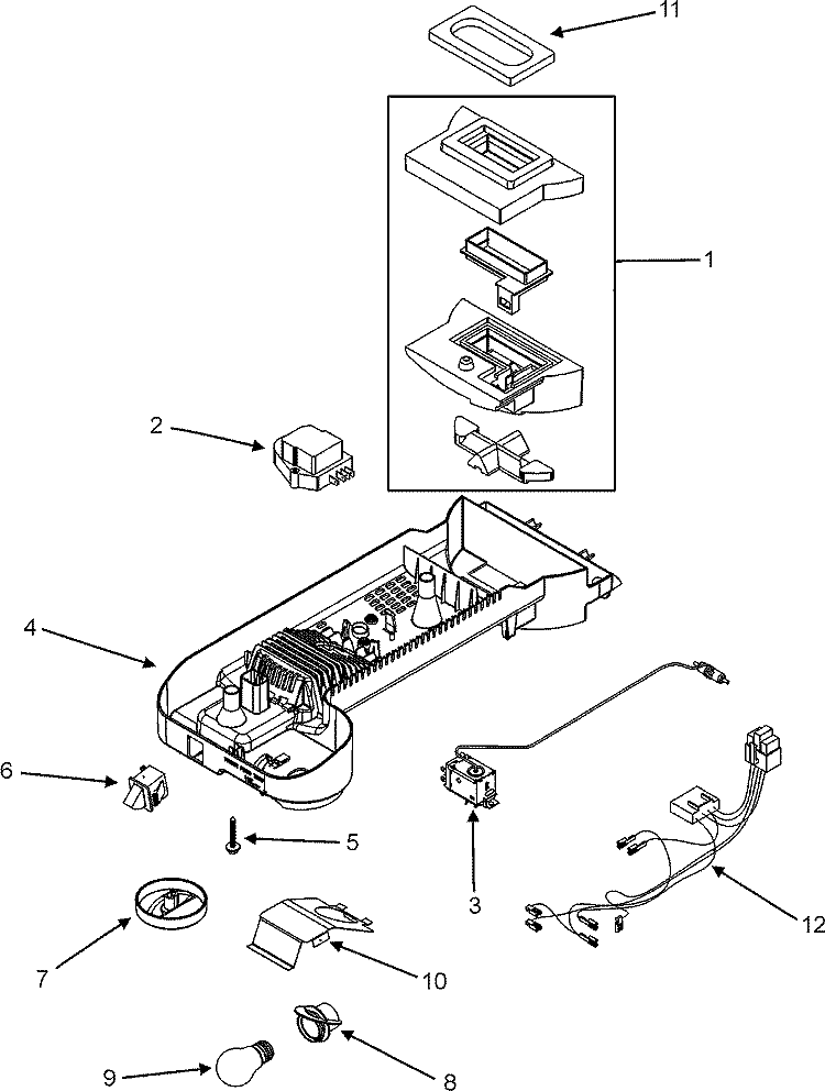 CONTROLS Diagram and Parts List for ATB1830ARW  Amana Refrigerator