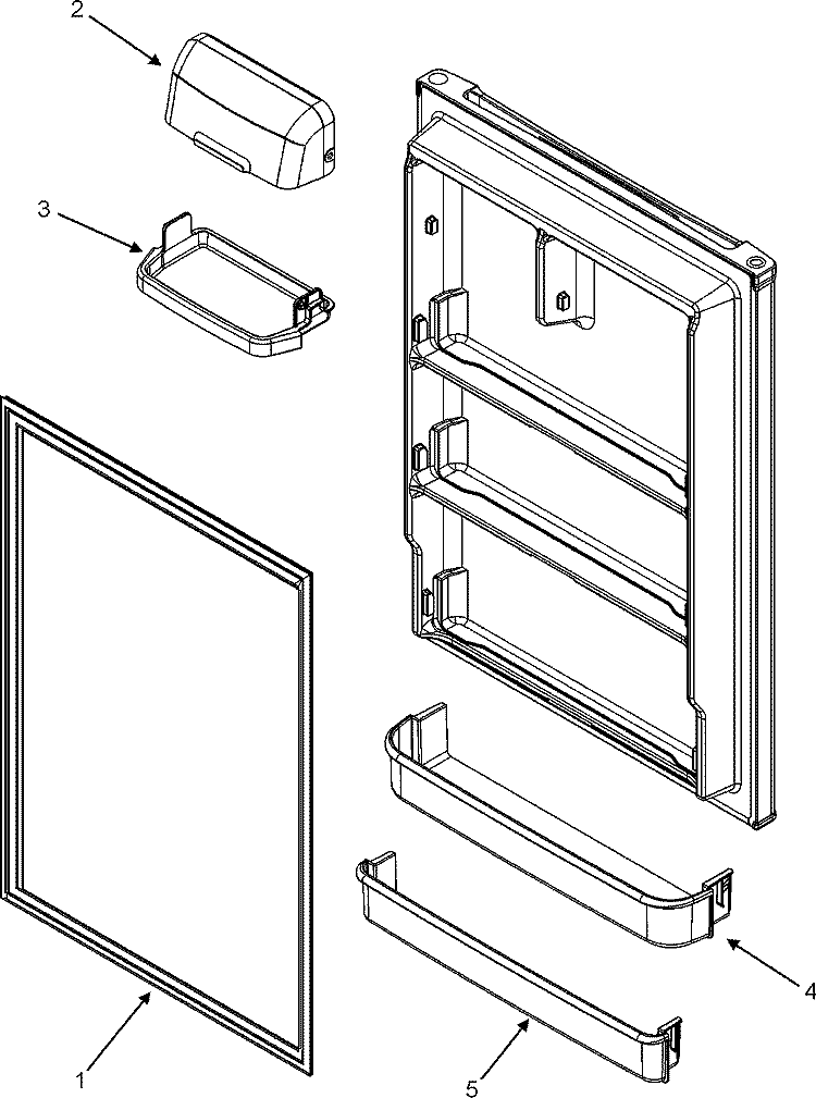 FRESH FOOD INNER DOOR Diagram and Parts List for GT1823PEKW  Maytag Refrigerator