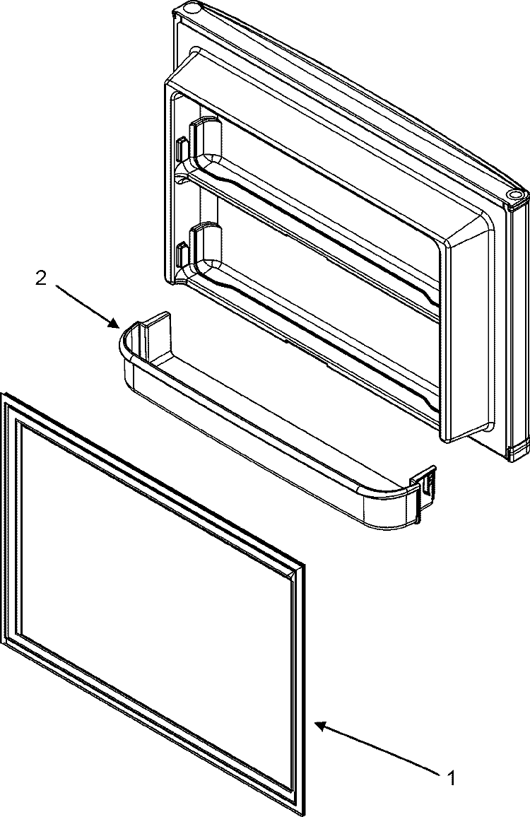 FREEZER INNER DOOR Diagram and Parts List for CT18G6U  Crosley Refrigerator