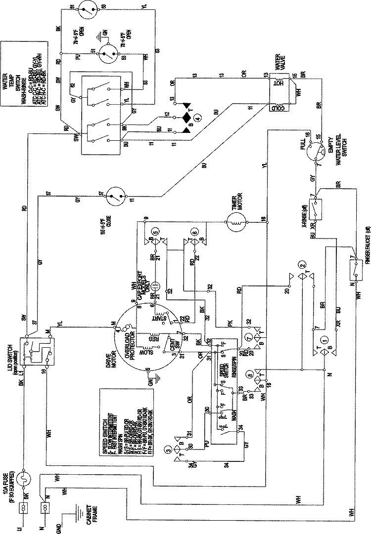 WIRING INFORMATION Diagram and Parts List for MAV9657EWQ  Maytag Washer