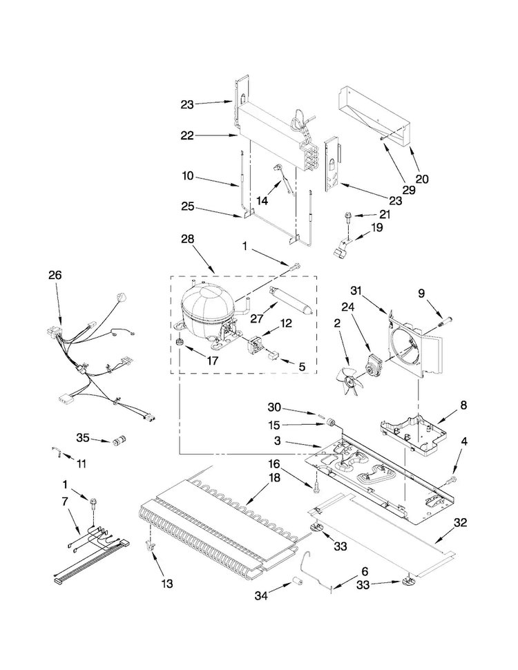 Unit Parts Diagram and Parts List for MFI2269VEB5  Maytag Refrigerator