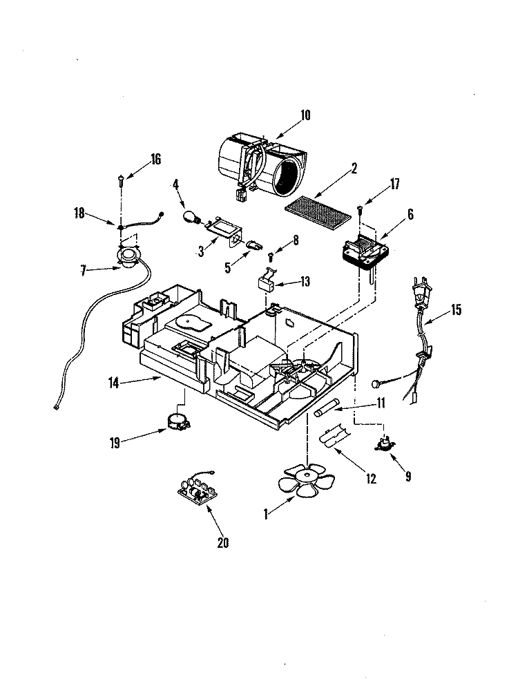 BLOWER MOTOR Diagram and Parts List for MMV5165AAQ  Maytag Microwave