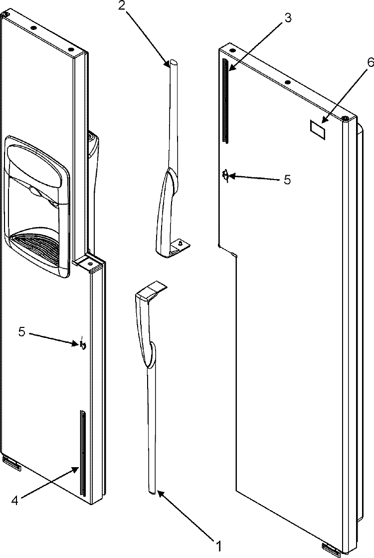 HANDLES (GZ2626GEKB / W) Diagram and Parts List for GZ2626GEKB  Amana Refrigerator