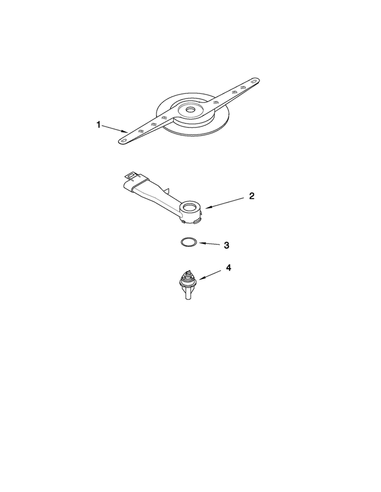 Lower Washarm Parts Diagram and Parts List for CUD6710XB3  Crosley Dishwasher