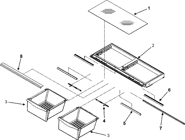 CRISPER ASSEMBLY Diagram and Parts List for G32026PEKW  Maytag Refrigerator