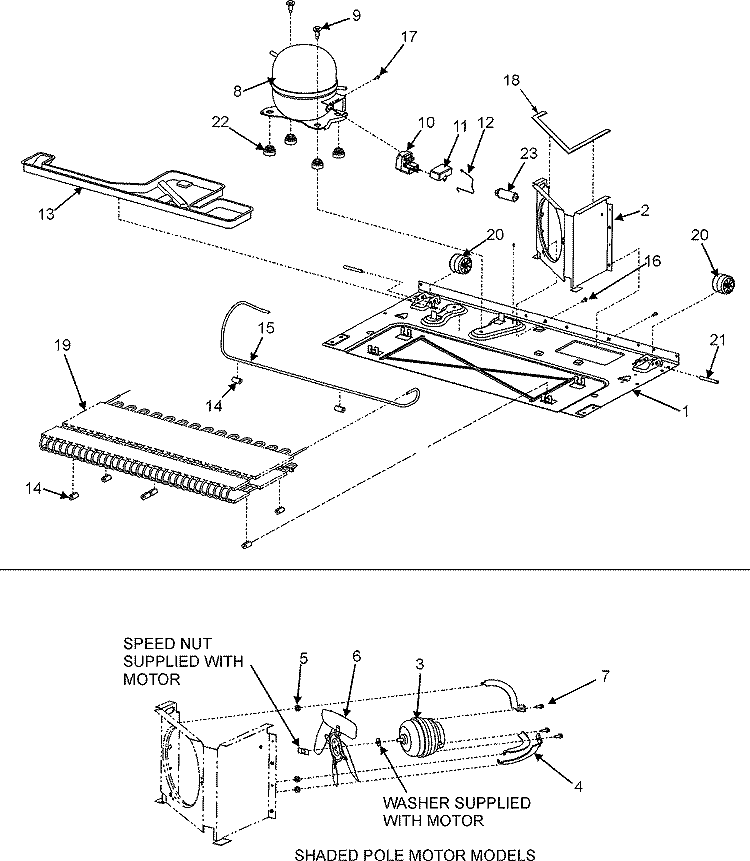 COMPRESSOR Diagram and Parts List for GB1924PEKB  Maytag Refrigerator