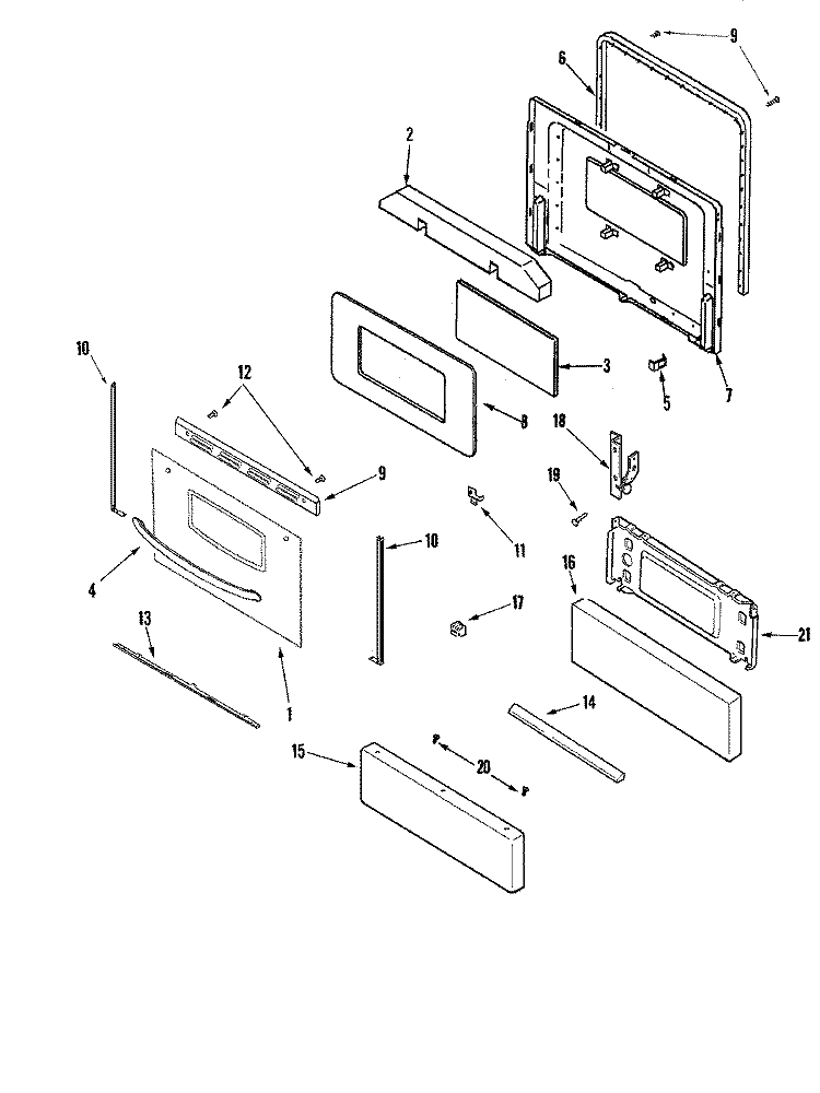DOOR / DRAWER (ADH ADT) Diagram and Parts List for CGR1425ADT  Magic Chef Range