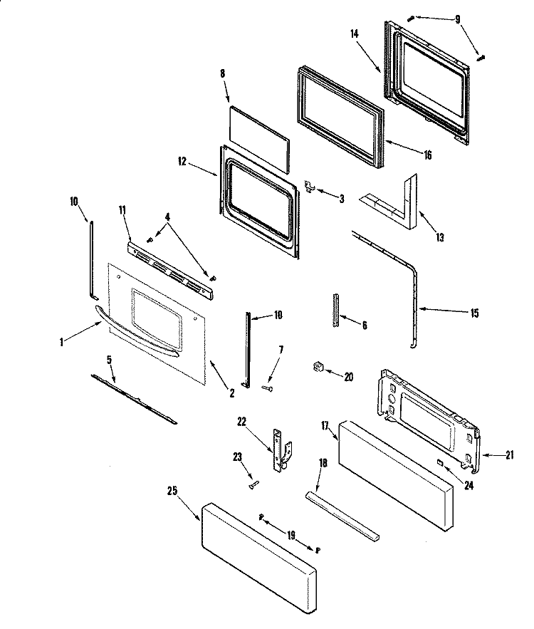 DOOR / DRAWER Diagram and Parts List for CP31600ADV  Crosley Range