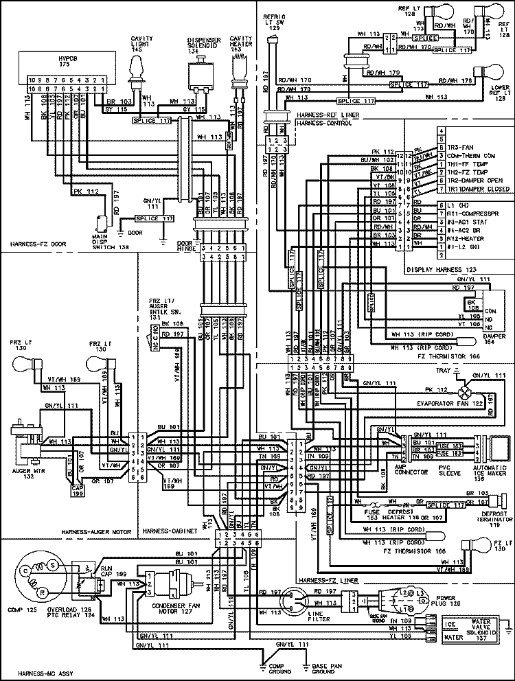 WIRING INFORMATION (GC2225GEKB / S / W - SER10) Diagram and Parts List for GC2225GEKB  Maytag Refrigerator