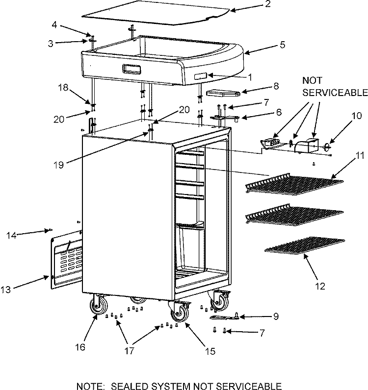 CABINET Diagram and Parts List for MBR1980AAG  Maytag Refrigerator
