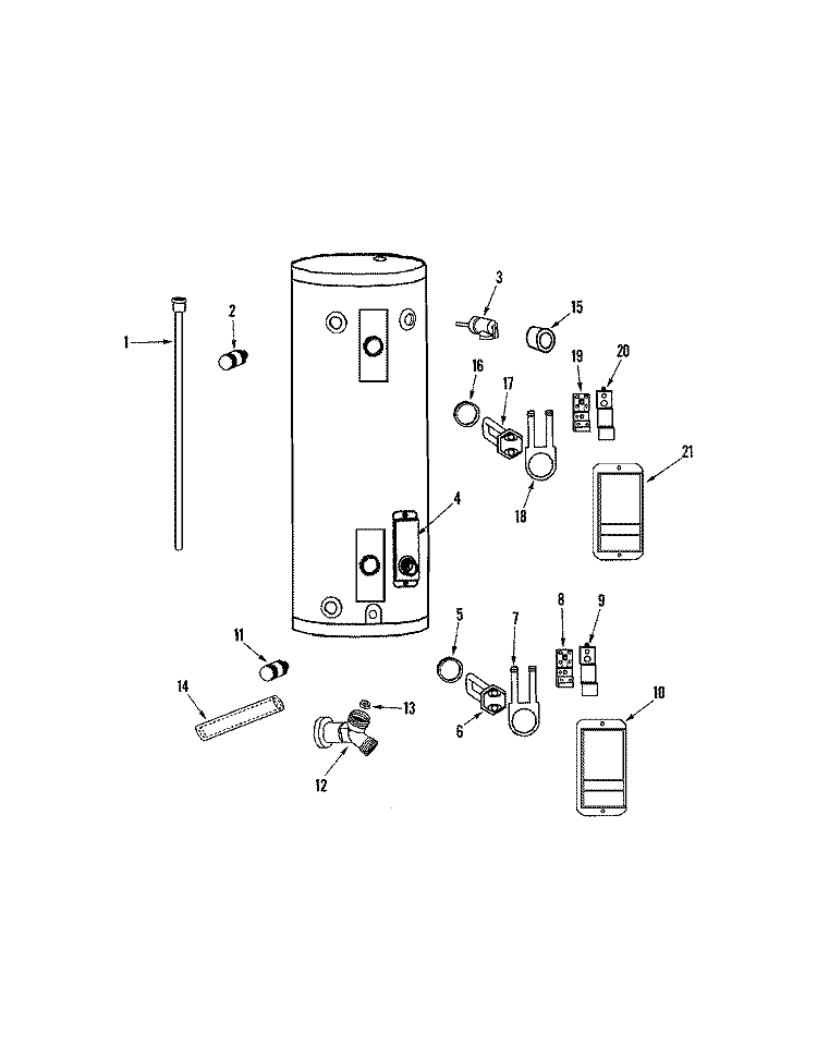BODY Diagram and Parts List for HM352DHMTE4  Maytag Water Heater