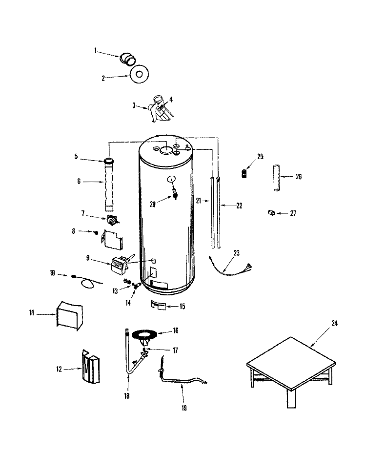 BODY Diagram and Parts List for HR650COVIT  Maytag Water Heater