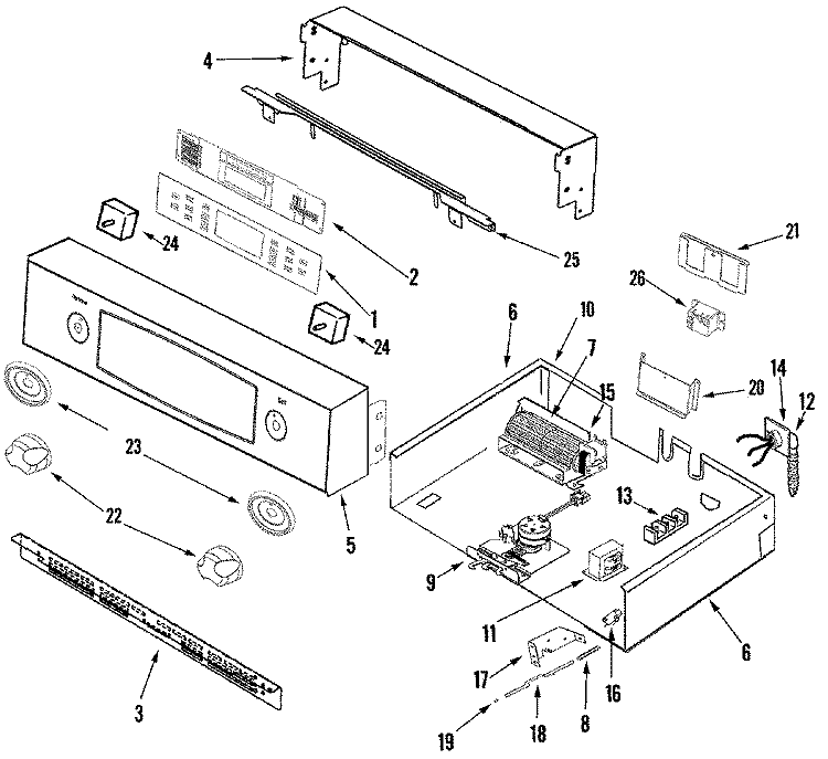 CONTROL PANEL / INTERNAL CONTROLS Diagram and Parts List for RJSO3001A  Maytag Wall Oven