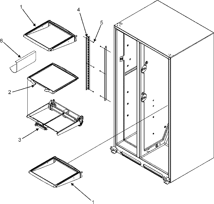 REFRIGERATOR SHELVES (GC2225GEKB / S / W) Diagram and Parts List for GC2225GEKB  Maytag Refrigerator