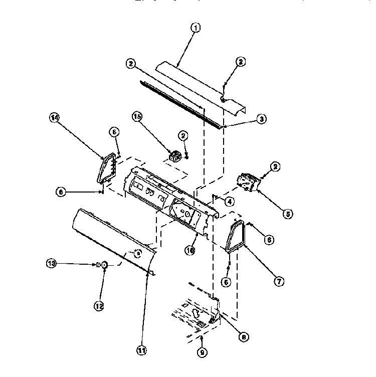 Graphic Panel, Control Mounting Plate And Controls Diagram and Parts List for CW8202W2-PCW8202W2B  Crosley Washer