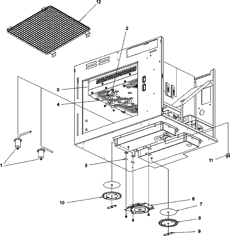 CAVITY Diagram and Parts List for AMH20 P1330801M Amana Microwave