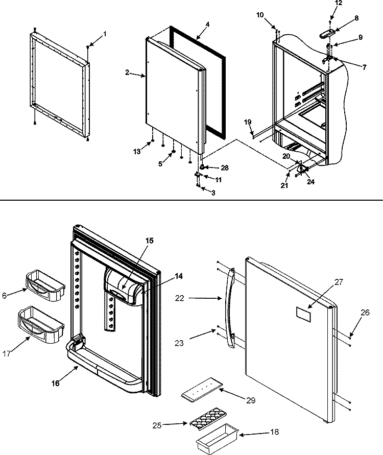 REFRIGERATOR DOOR Diagram and Parts List for GB2526PEKW  Amana Refrigerator