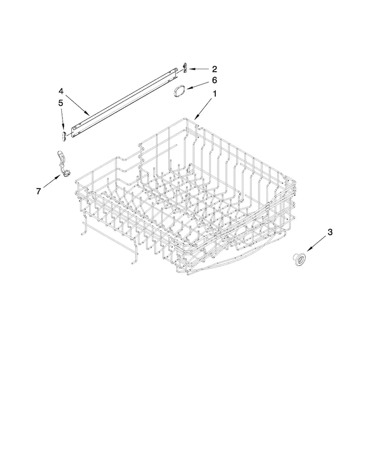 Upper Rack And Track Parts Diagram and Parts List for ADB1600AWS4  Amana Dishwasher