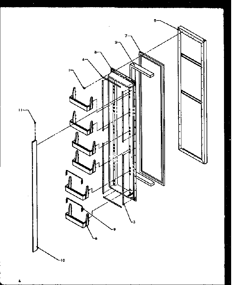 Freezer Door Diagram and Parts List for SBI20NW-P1162902WW  Amana Refrigerator