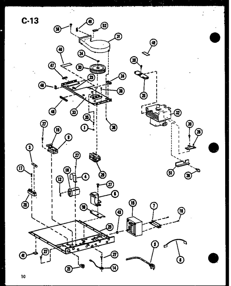 Blower Diagram and Parts List for RC-6PB P73860-12M Amana Microwave