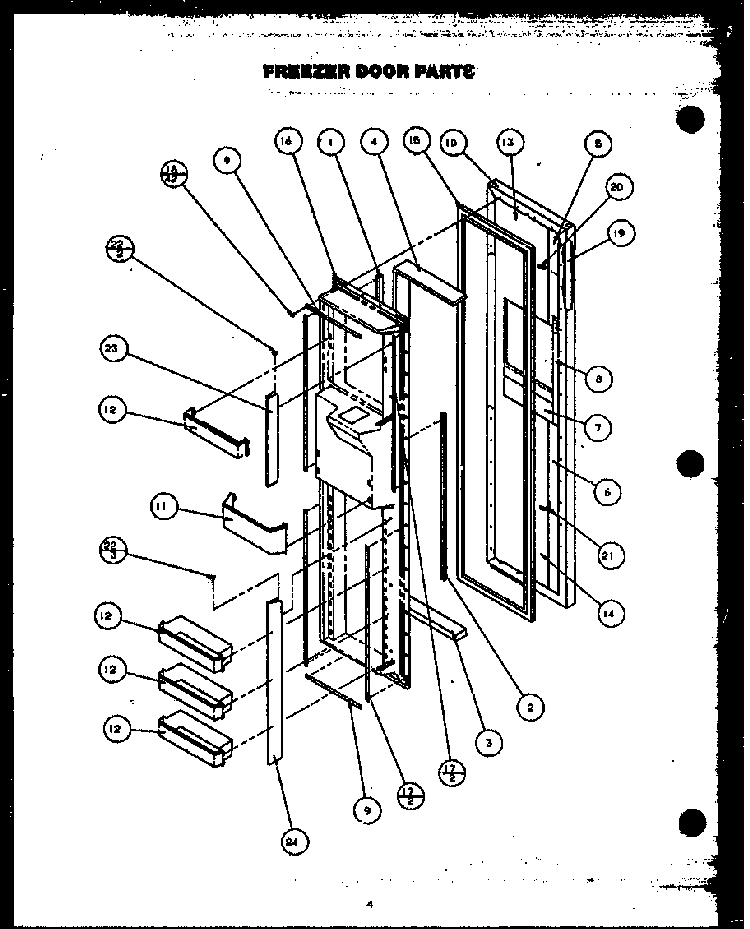 Section 24 Diagram and Parts List for TS18R2G-P1158311WG  Amana Refrigerator