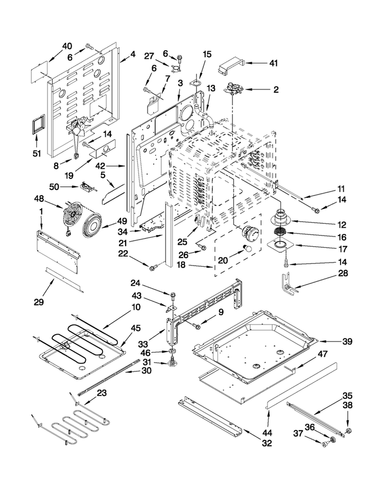 Chassis Parts Diagram and Parts List for MES5875BAS20  Maytag Range