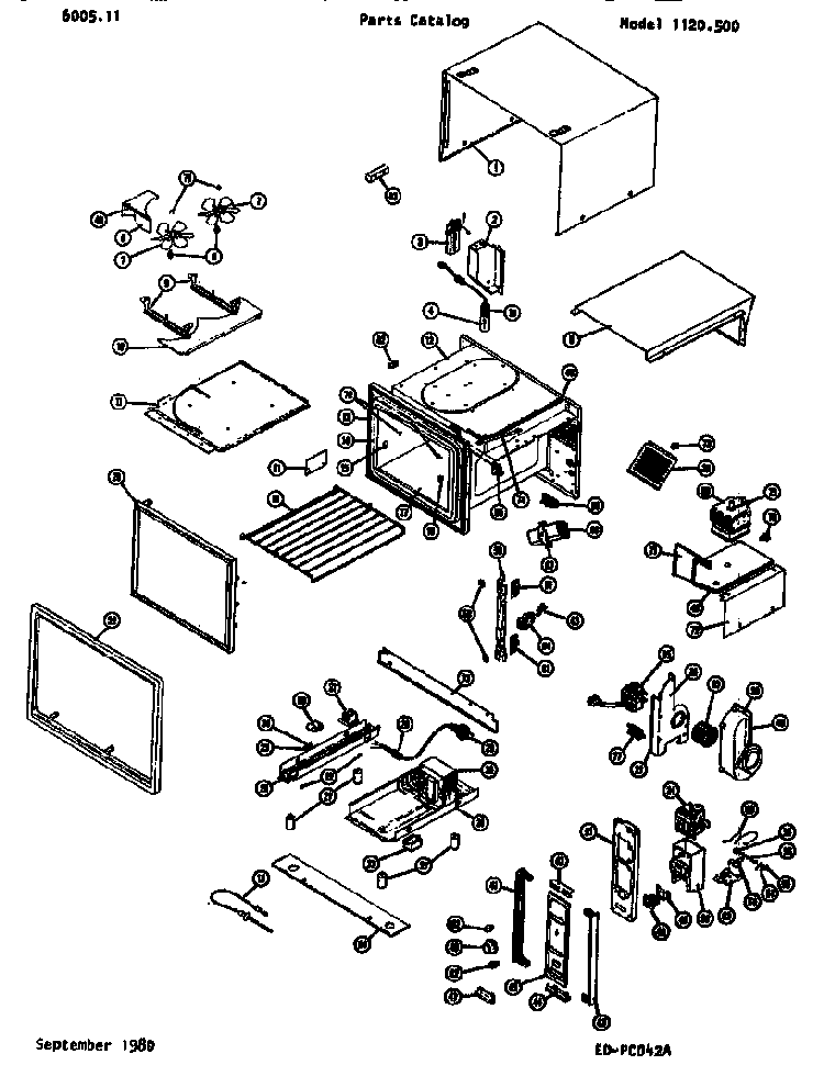 Replacements Parts Diagram and Parts List for WG1120500  Amana Microwave