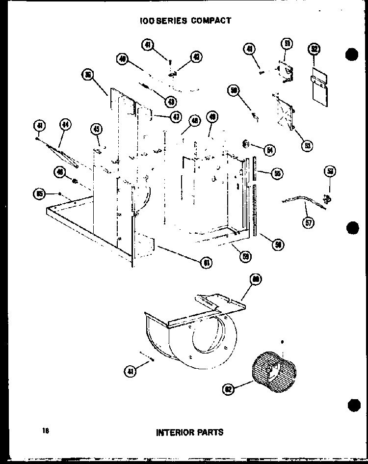Interior Parts Diagram and Parts List for 113W-3W P54975-64R Amana Air Conditioner