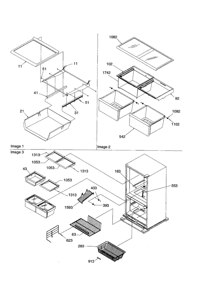 Shelving Diagram and Parts List for BRF20VCPE-P1321306XE  Amana Refrigerator