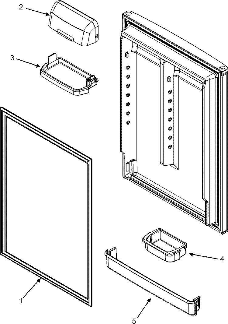 FRESH FOOD INNER DOOR Diagram and Parts List for CT18G6U  Crosley Refrigerator