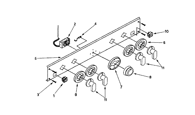 CONTROL PANEL Diagram and Parts List for PRG3010LP  Jenn-Air Cooktop