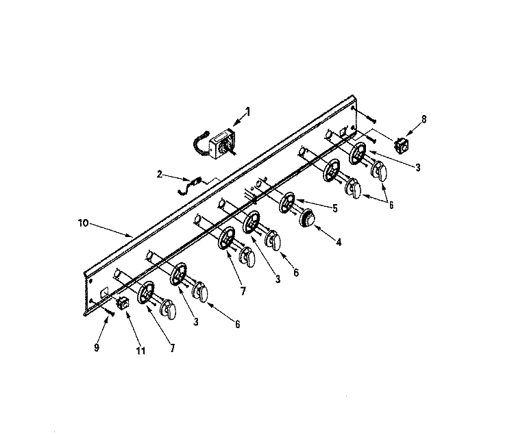 CONTROL PANEL Diagram and Parts List for PRG3610NP  Jenn-Air Cooktop