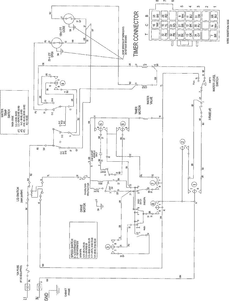 WIRING INFORMATION Diagram and Parts List for MAV7551AWW  Maytag Washer