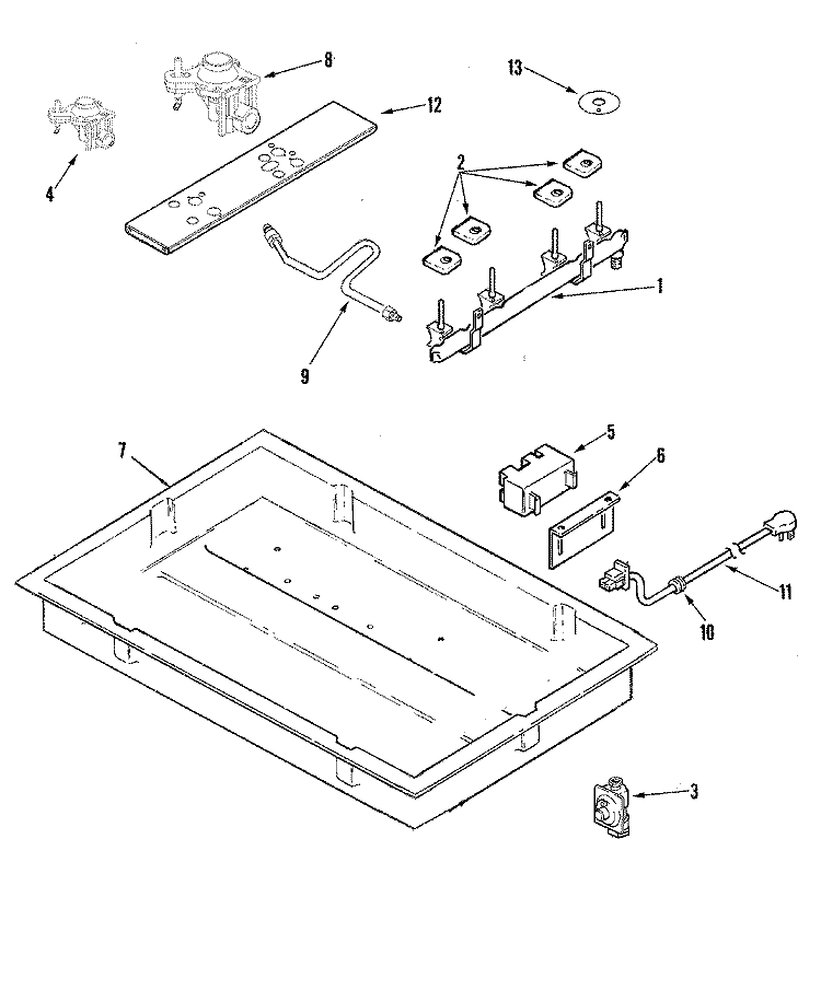 BODY Diagram and Parts List for MGC6430BDB  Maytag Cooktop