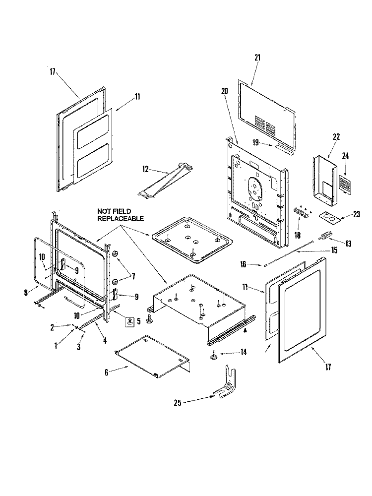 CABINET Diagram and Parts List for PER5750LAS  Maytag Range
