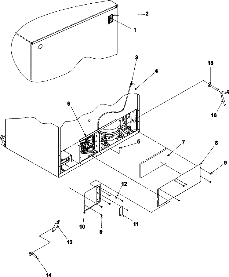 CABINET BACK Diagram and Parts List for AC2224PEKB  Amana Refrigerator